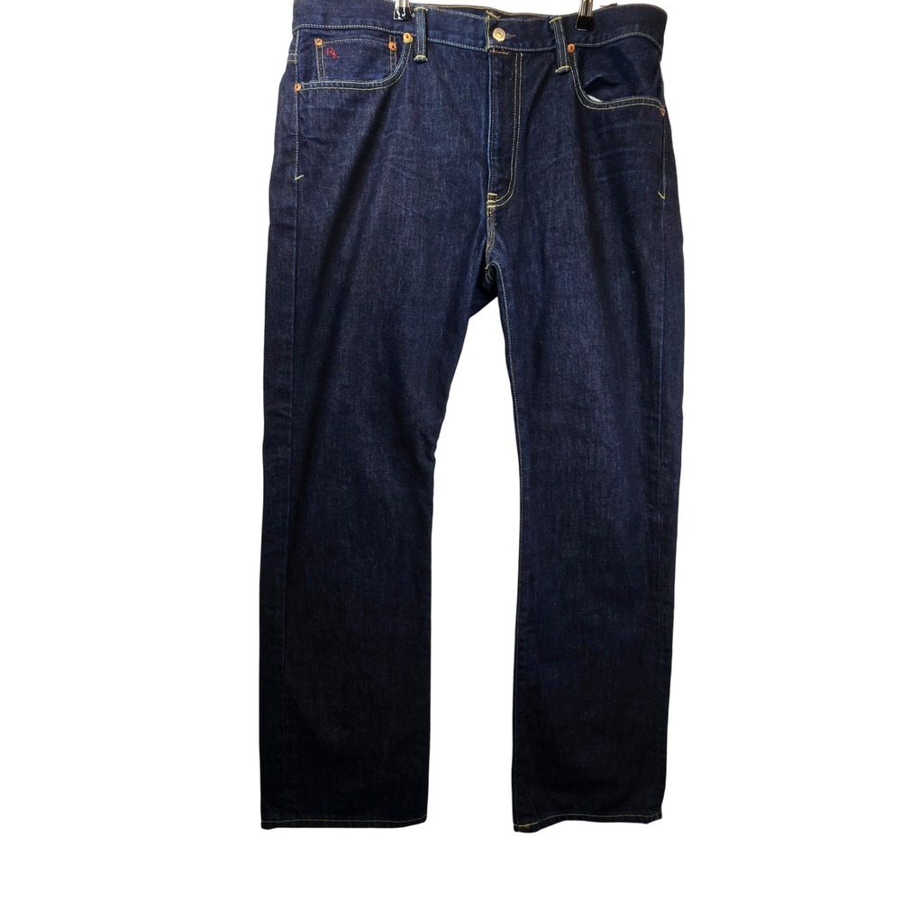 Polo Ralph Lauren Vintage 67 RL Jeans Straight Leg Dark Wash Designer Mens 36x32